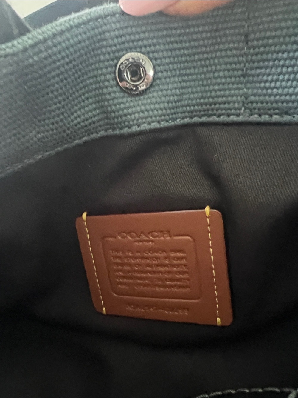 Coach Blue Denim Canvas Tote with Black Accents! MINI 🥳 - Picture 2 of 3